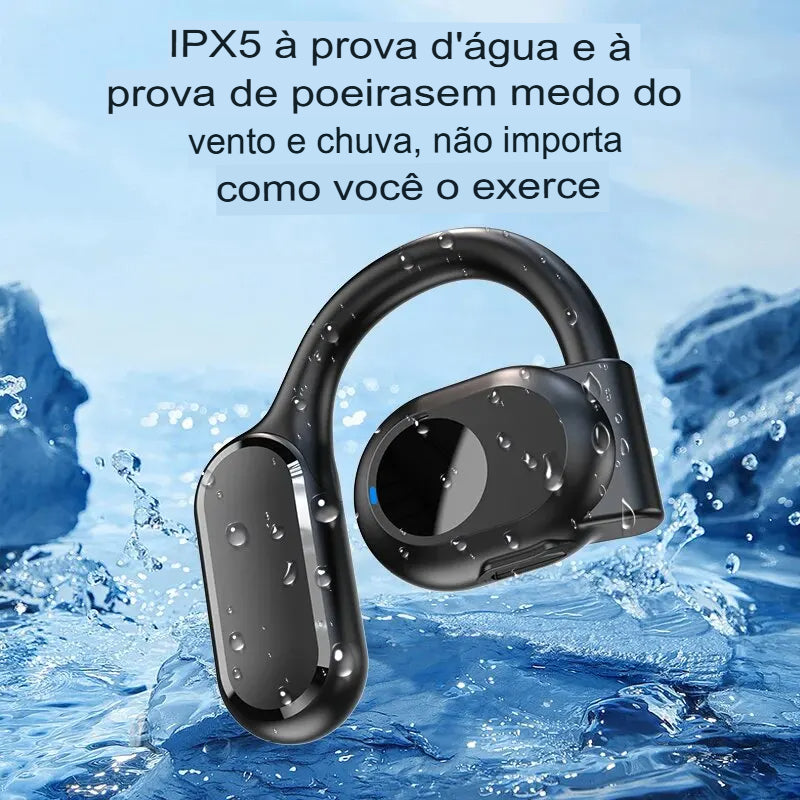 Fones de Ouvido Sem Fio Bluetooth com Microfone e Cancelamento de Ruído - Condução Óssea, Mãos Livres, Ideal para Direção