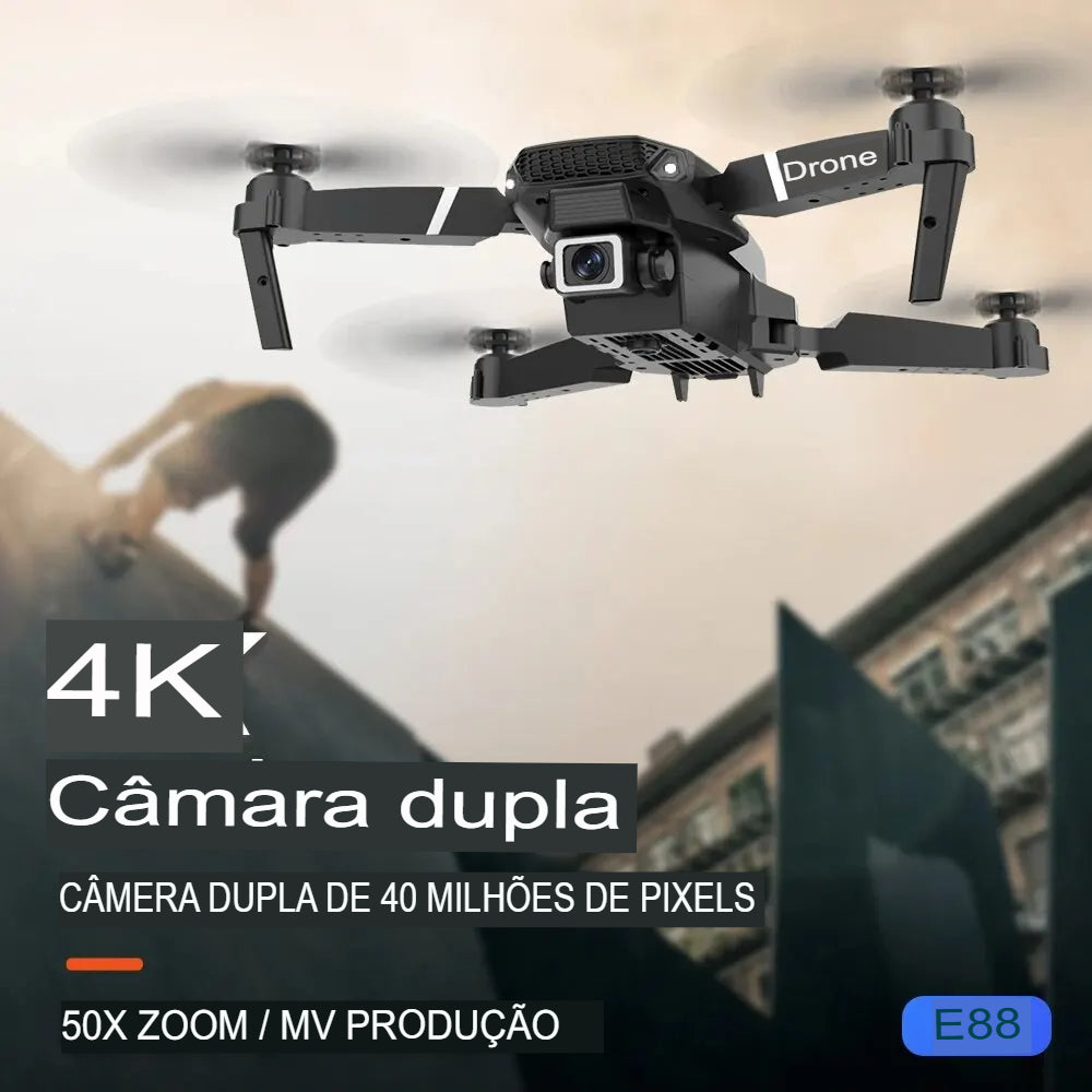 Explore Novos Horizontes com o Mini Drone Professional E88RC 4K HD – Compacto, Dobrável e Cheio de Tecnologia!