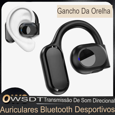 Fones de Ouvido Sem Fio Bluetooth com Microfone e Cancelamento de Ruído - Condução Óssea, Mãos Livres, Ideal para Direção