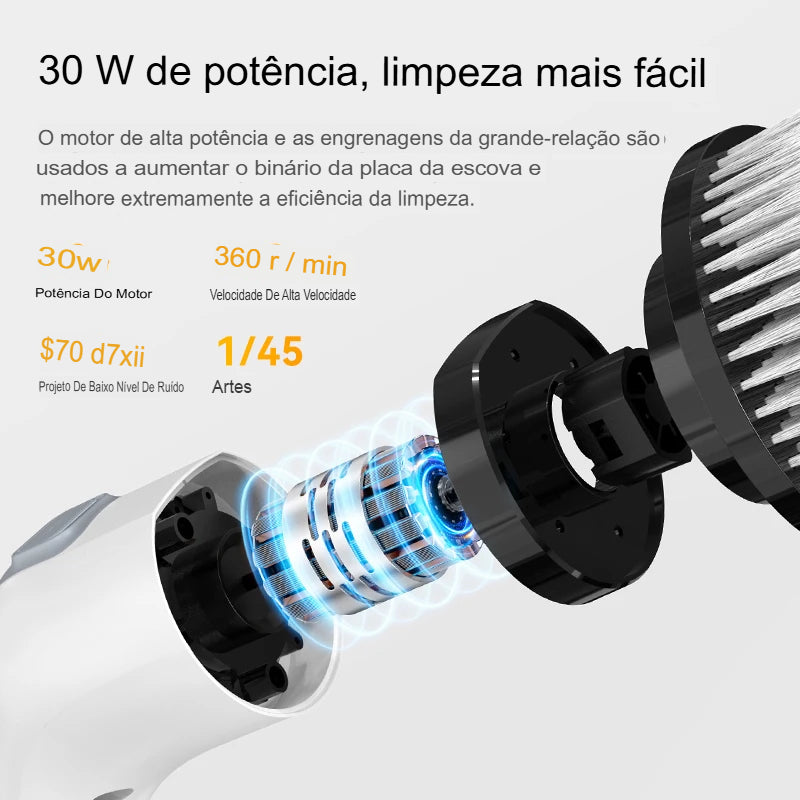 Revolucione Sua Limpeza: Escova Elétrica Portátil com 7 Cabeçotes para Banheiro e Cozinha!