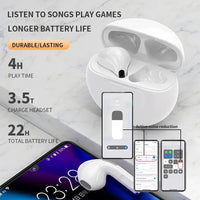 Fone de Ouvido Bluetooth Original Pro 6 TWS: Estéreo Sem Fio Mini, Ideal para Esporte, Compatível com Xiaomi e Android