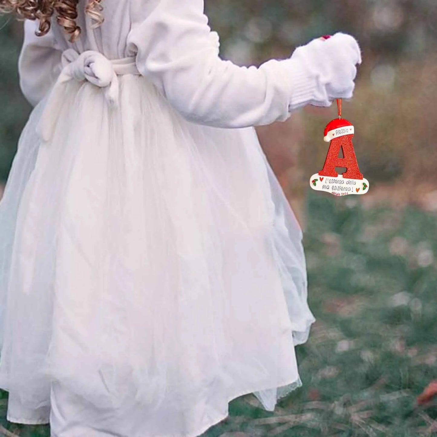 Decoração de Árvore de Natal: Pendentes Acrílicos com Letras - 26 Letras para Natal e Decoração de Ano Novo