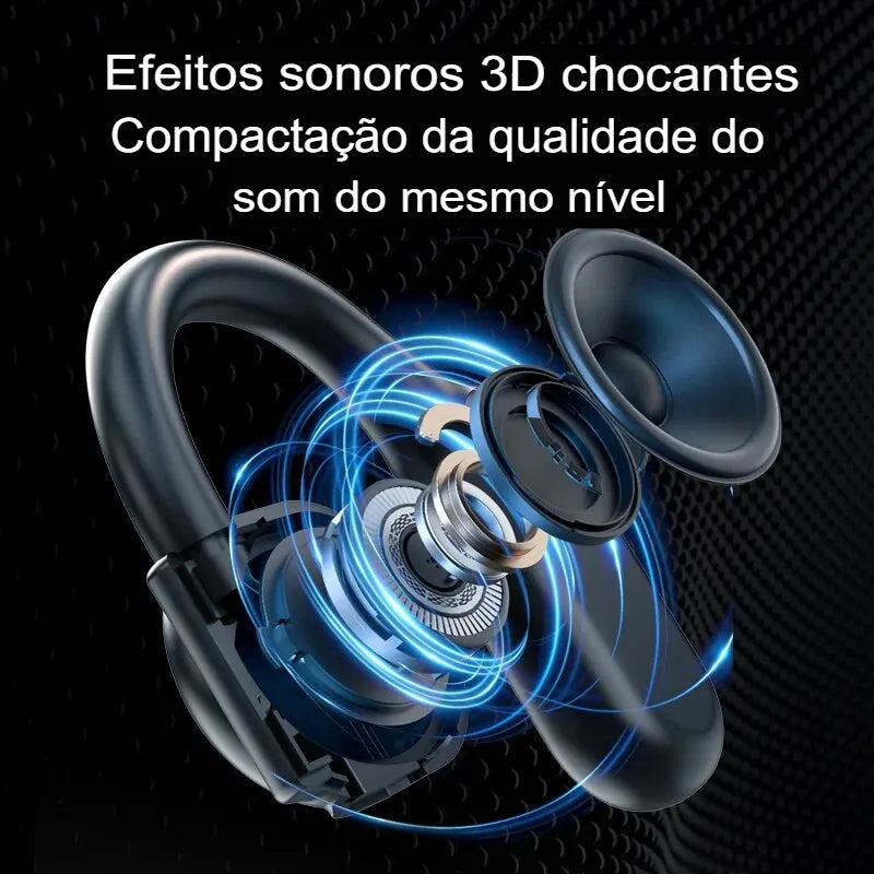 Fones de Ouvido Sem Fio Bluetooth com Microfone e Cancelamento de Ruído - Condução Óssea, Mãos Livres, Ideal para Direção